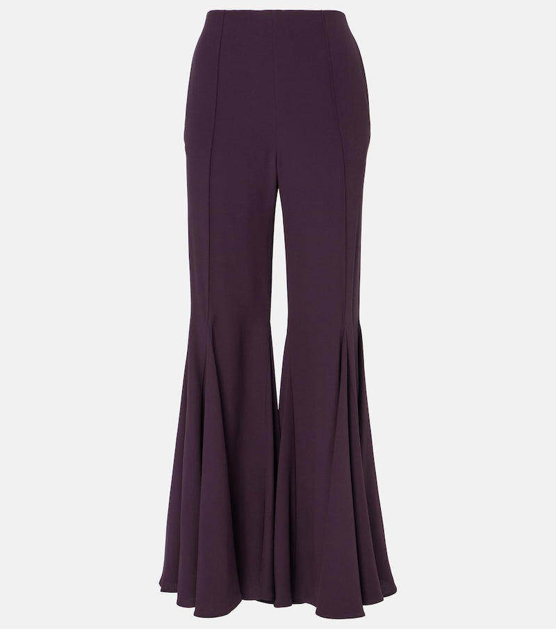 Chloe Cropped crepe satin flared pants