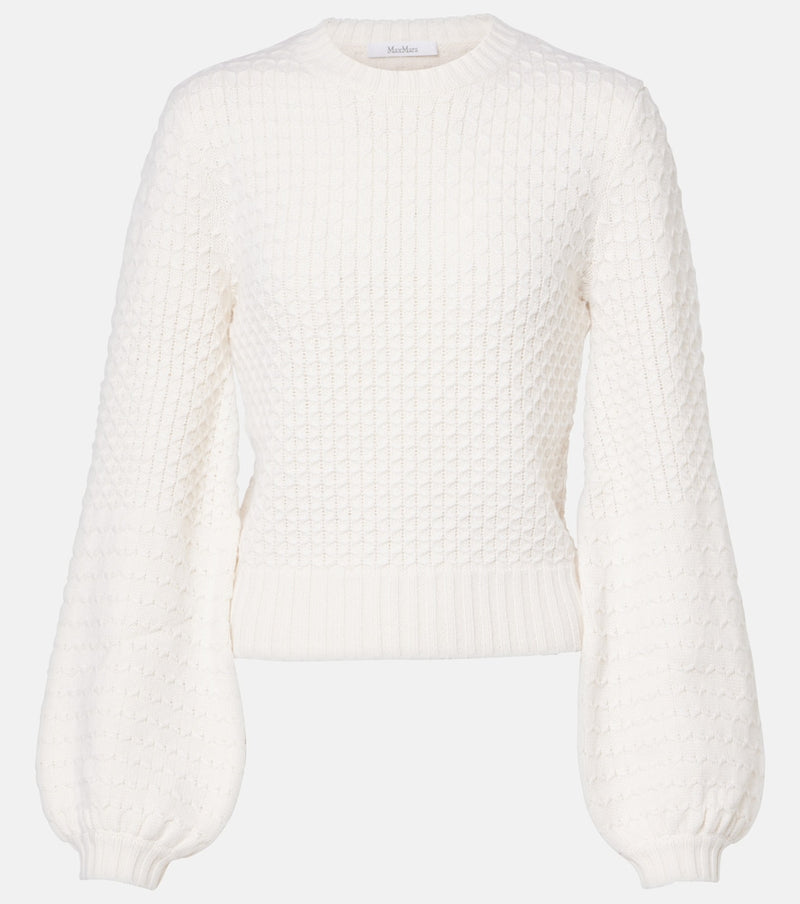 Max Mara Elvira wool and cashmere sweater in Bianco