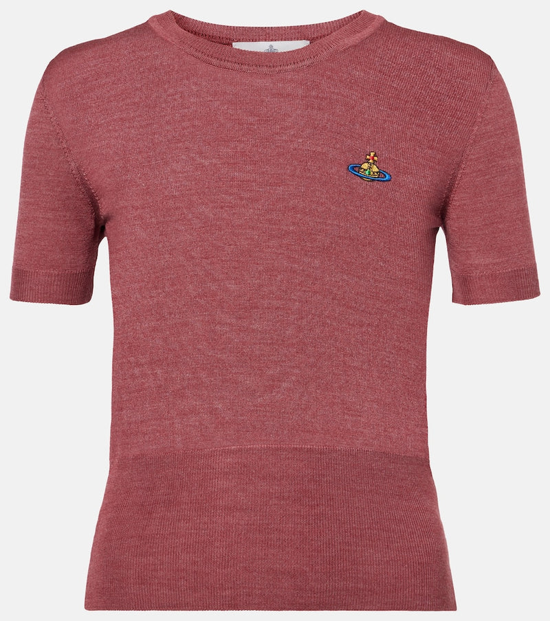 Vivienne Westwood Bea logo wool and silk top