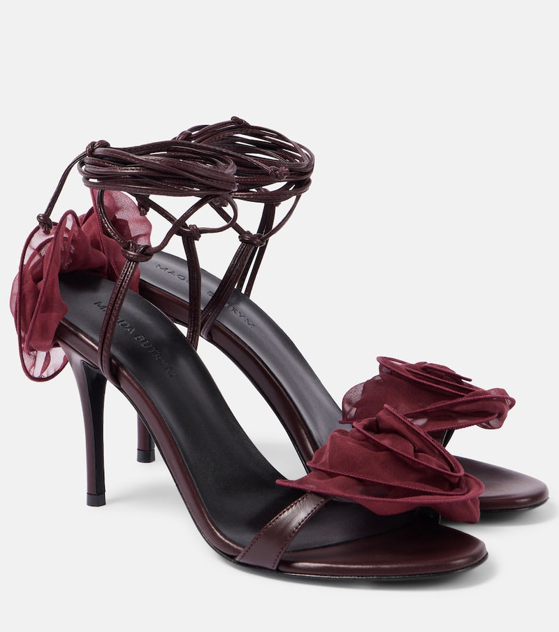 Magda Butrym 90 floral-applique leather sandals