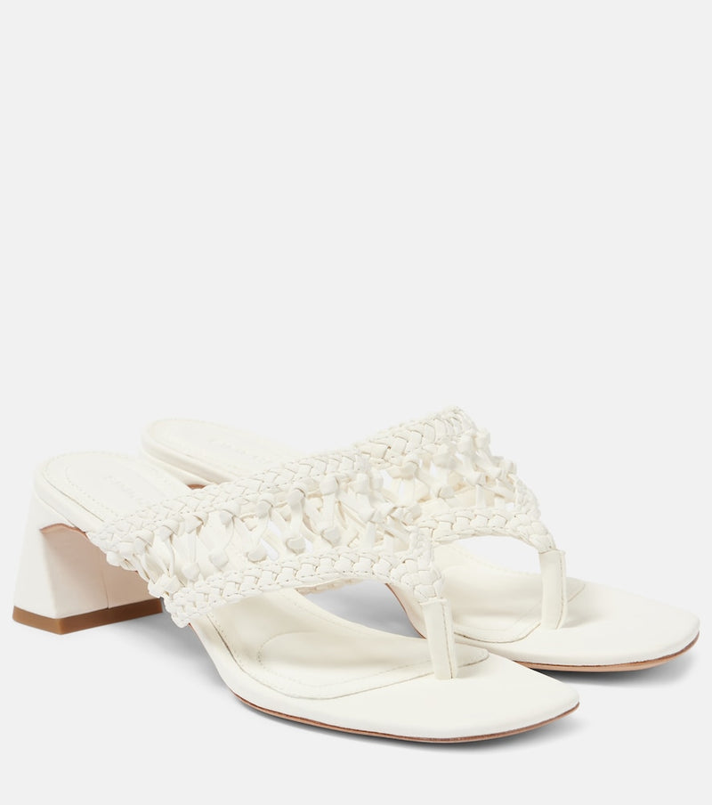 Simkhai Alia woven leather platform thong sandals