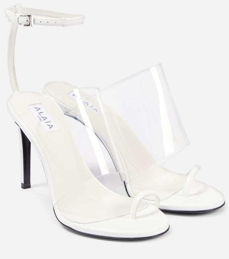Alaia Plexi 90 leather & PU sandals