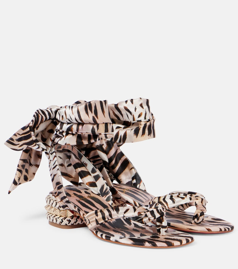 Christian Louboutin Pyra Du Desert 30 crepe satin sandals
