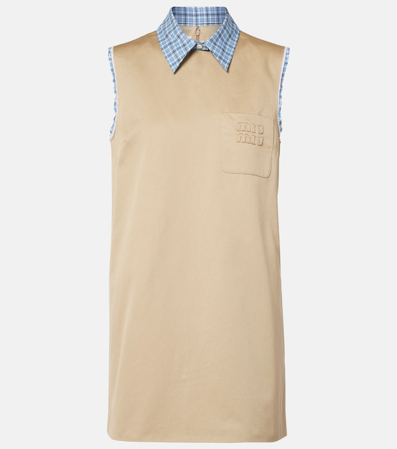 Miu Miu Logo cotton minidress