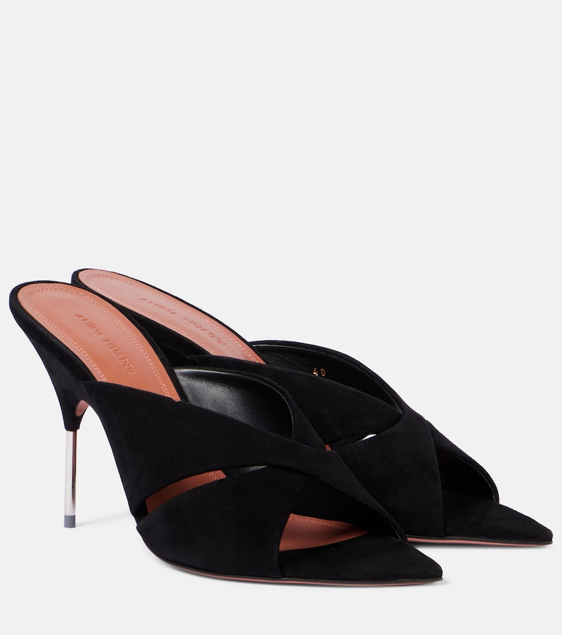 Amina Muaddi Samantha 95 suede sandals