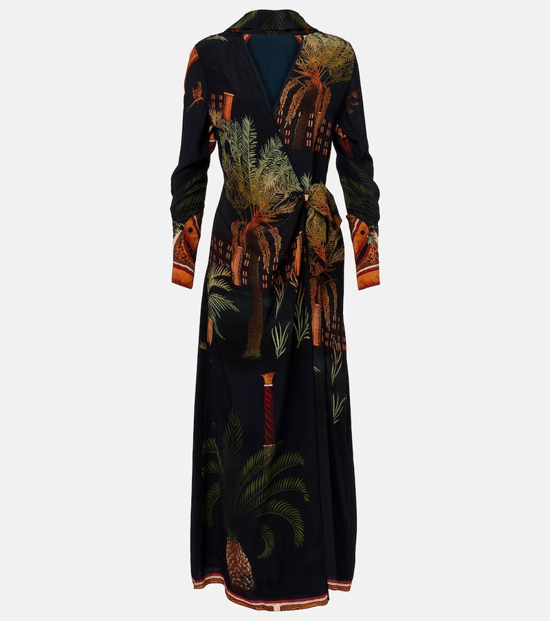 Johanna Ortiz Printed silk wrap dress