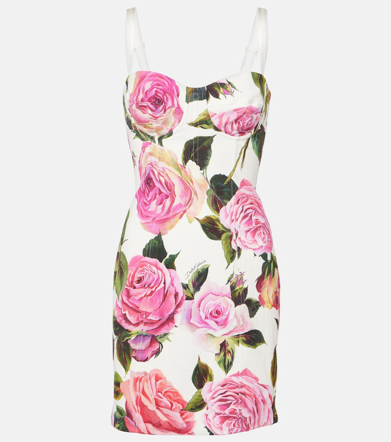 Dolce & Gabbana Floral cotton-blend minidress