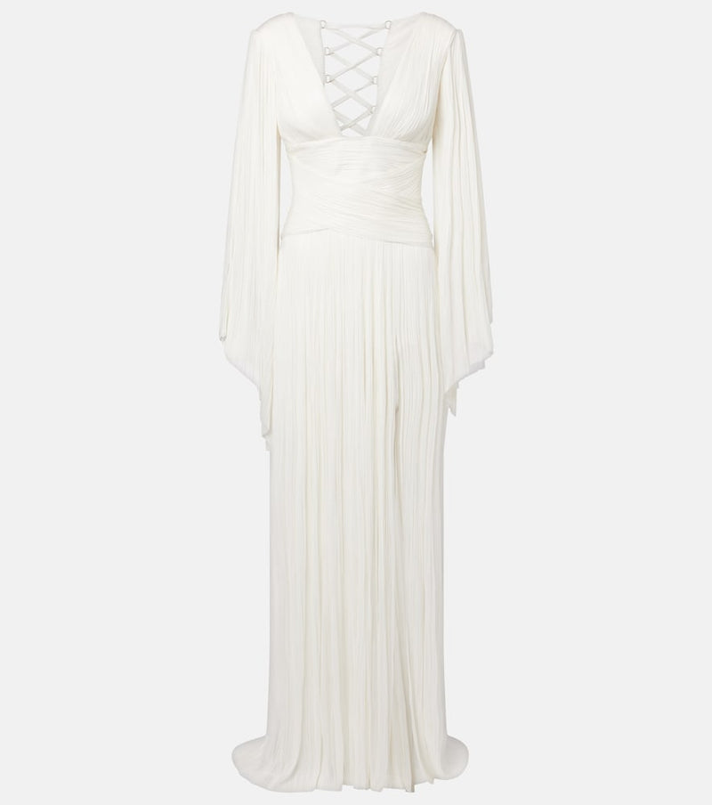 Maria Lucia Hohan Alana B plisse silk maxi dress