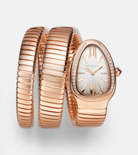 Bvlgari Serpenti Tubogas 35mm 18kt rose gold watch with diamonds and quartz