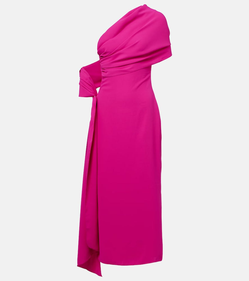 Marmar Halim Caped silk crepe cocktail dress