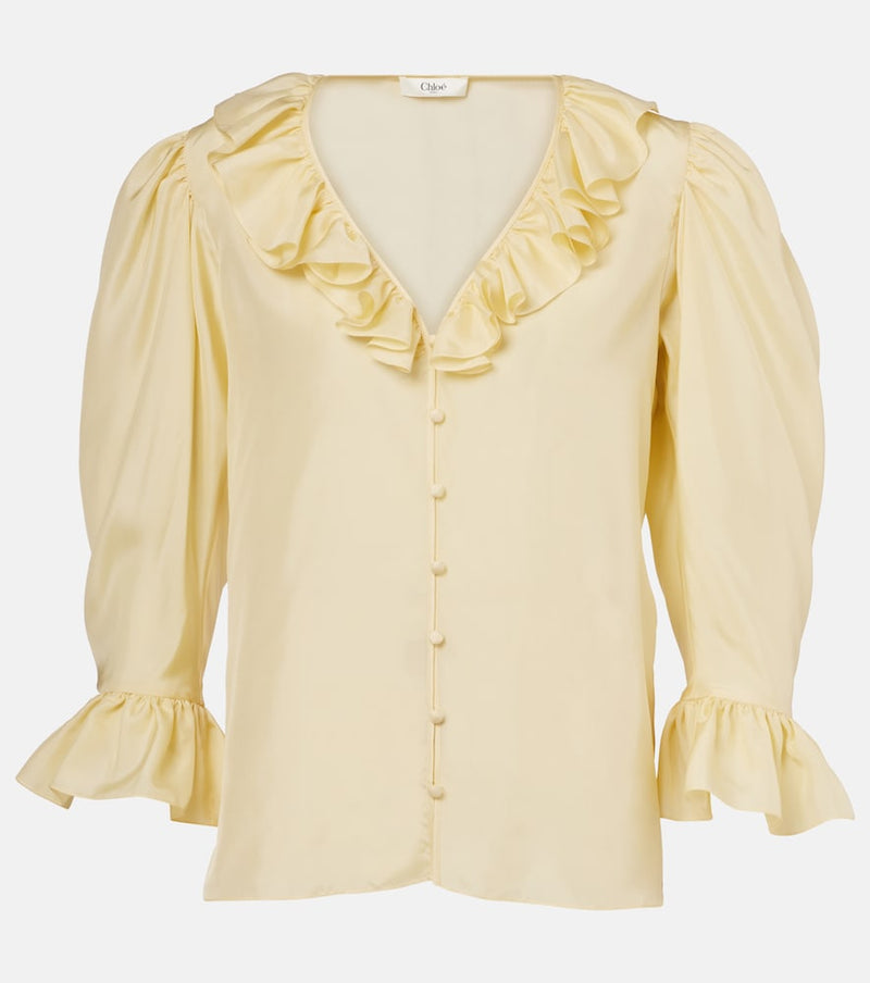 Chloe Ruffled silk habutai blouse
