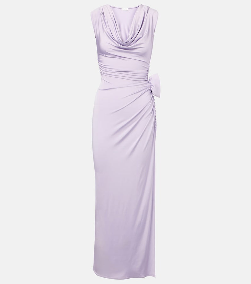 Magda Butrym Draped floral-applique jersey maxi dress