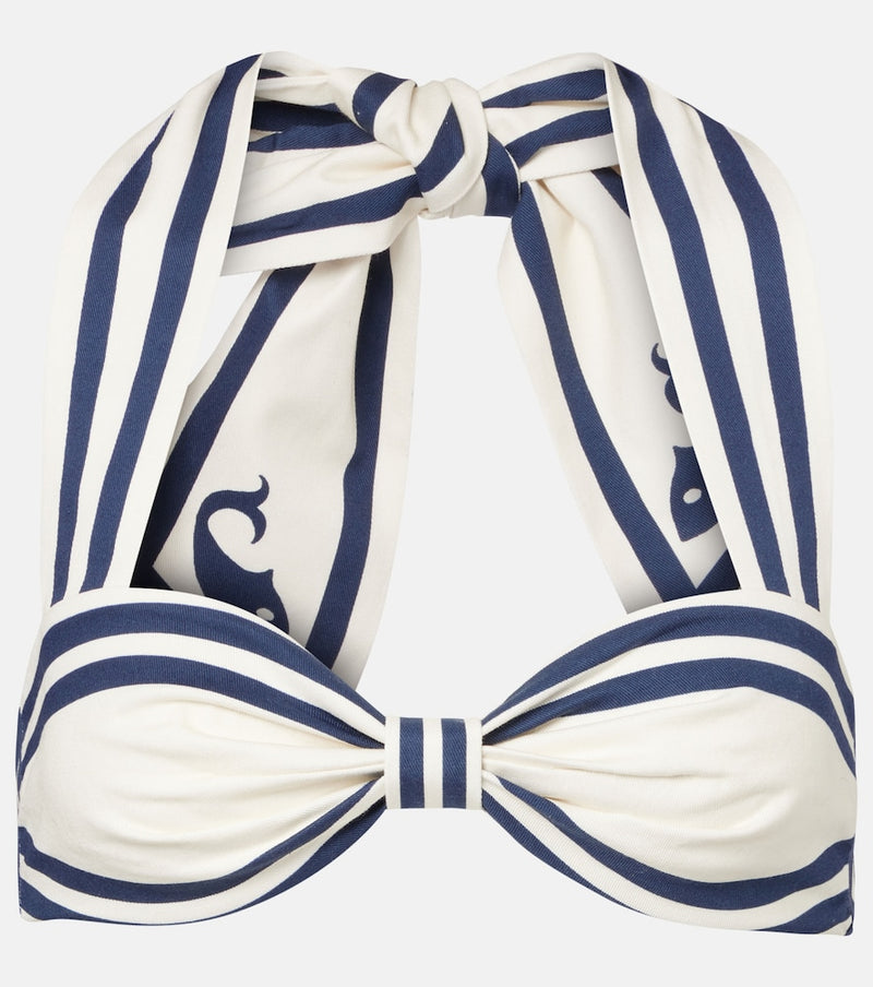 Alemais Marine striped cotton bra top