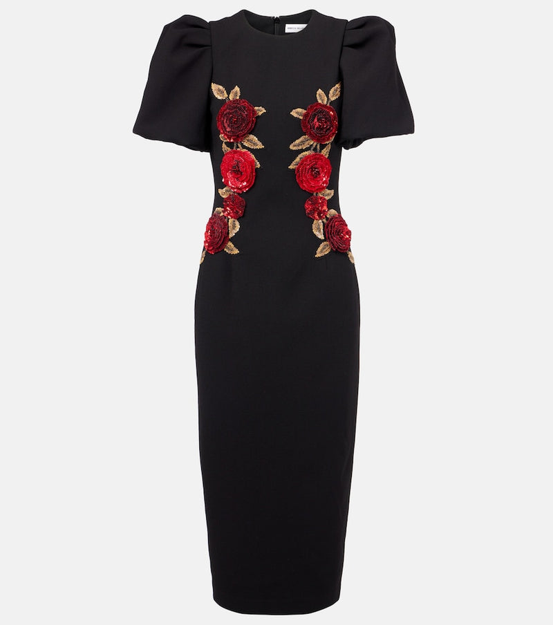 Rebecca Vallance Rosette embellished midi dress