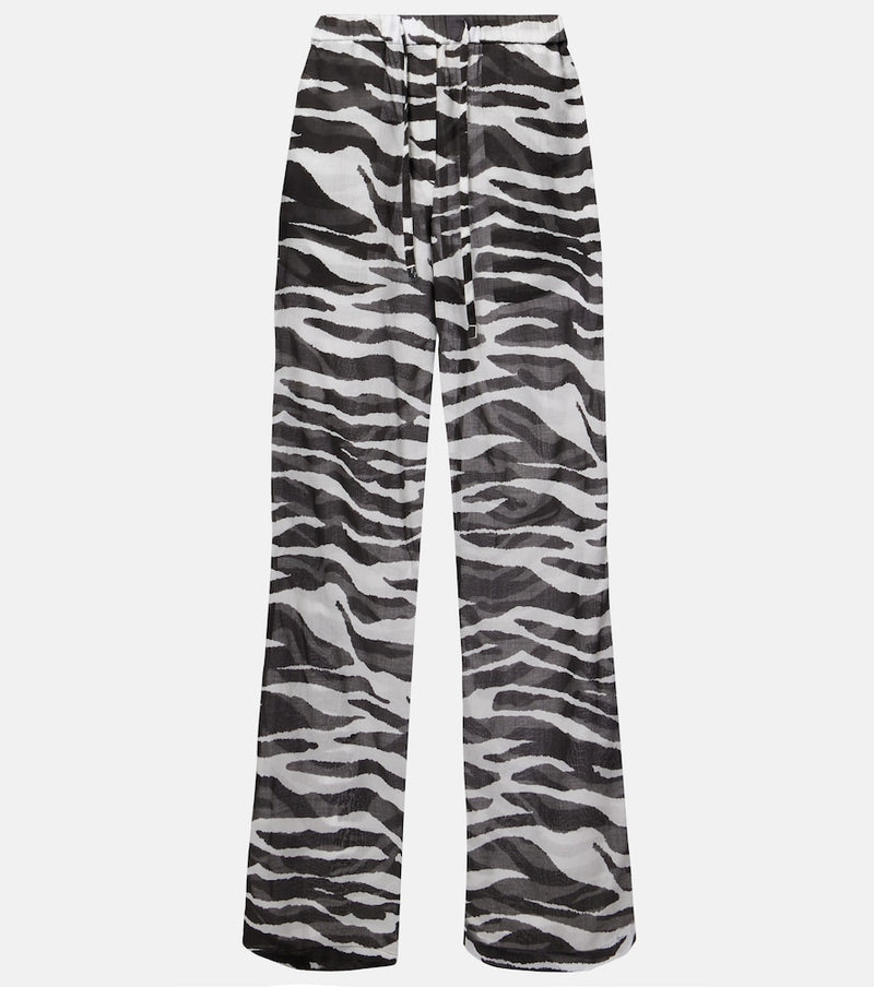 The Attico Zebra-print cotton muslin wide-leg pants