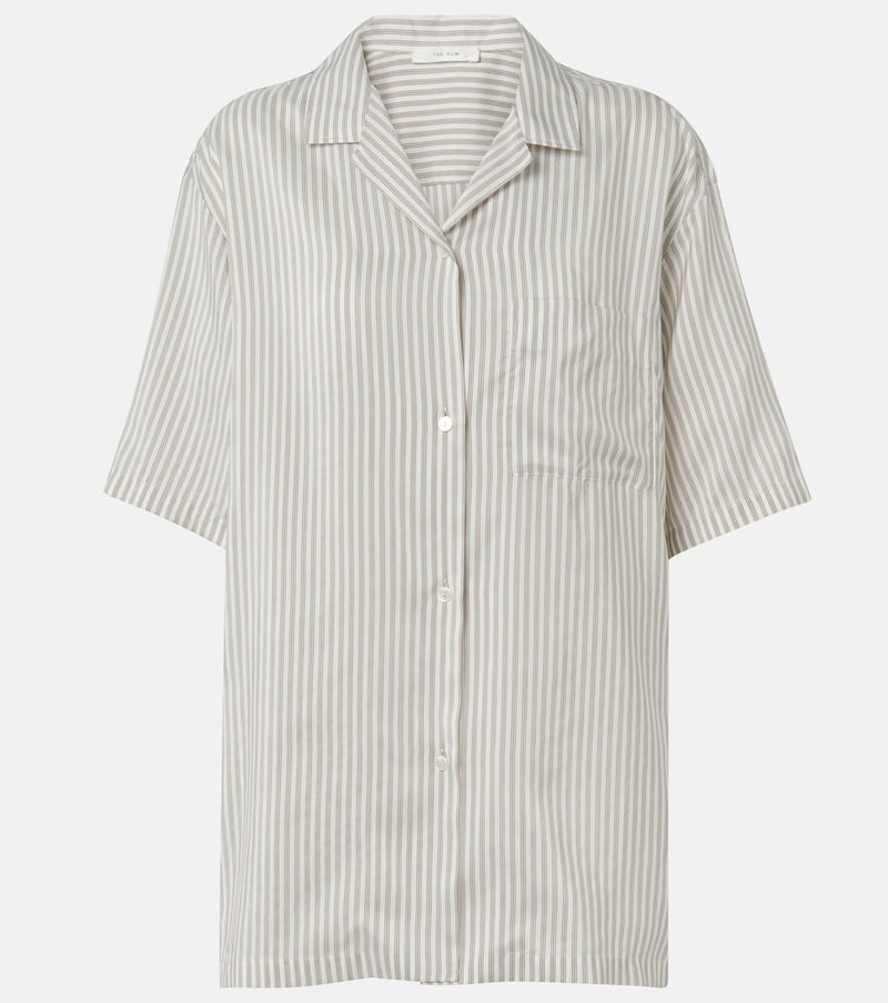 The Row Jorge striped silk shirt