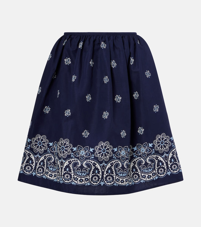 Miu Miu Bandana cotton and linen miniskirt