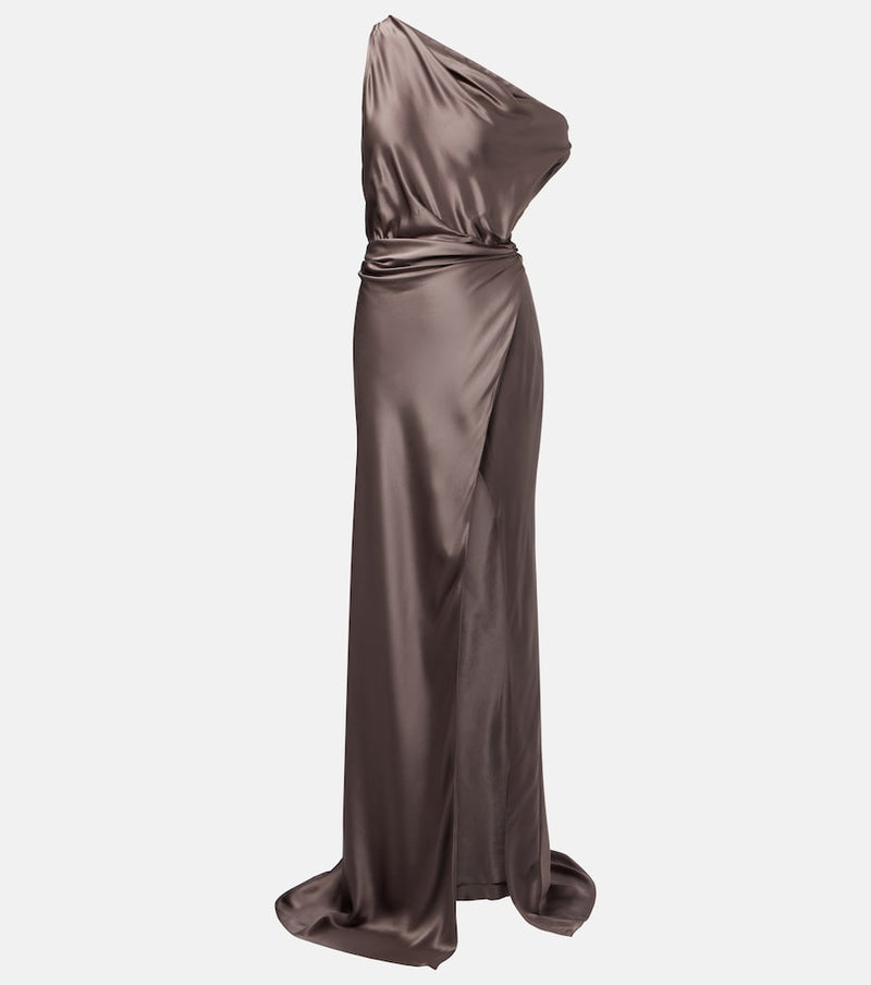 The Sei Draped one-shoulder silk satin gown