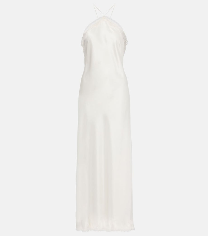Rixo Bridal Harlan lace-trimmed satin slip dress