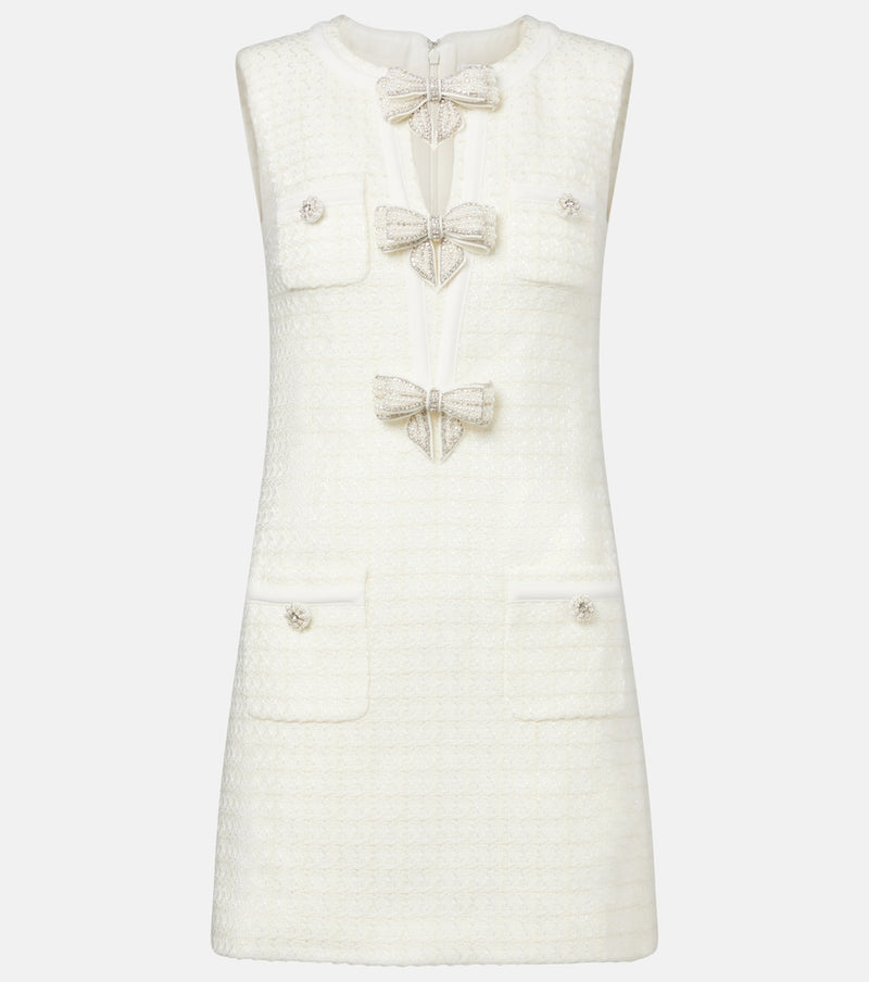Self-Portrait Bow-detail boucle minidress