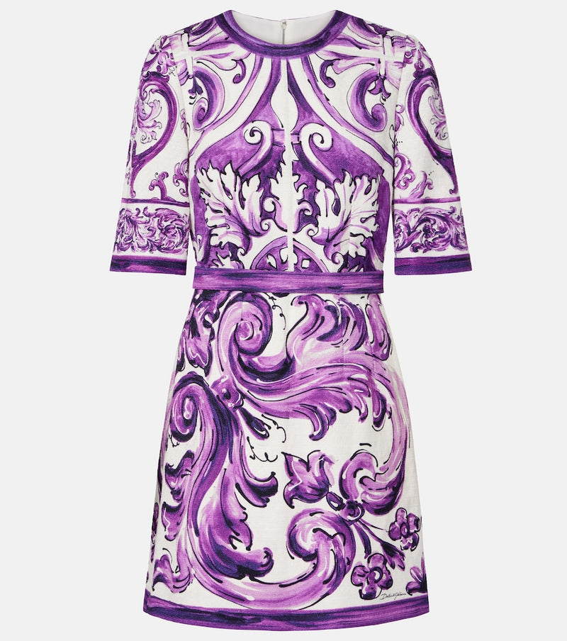 Dolce & Gabbana Majolica cotton-blend minidress
