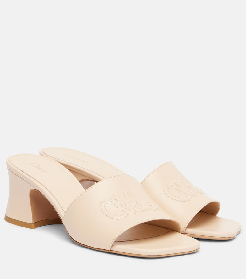 Chloe Chloe Soleil 55 logo leather mules