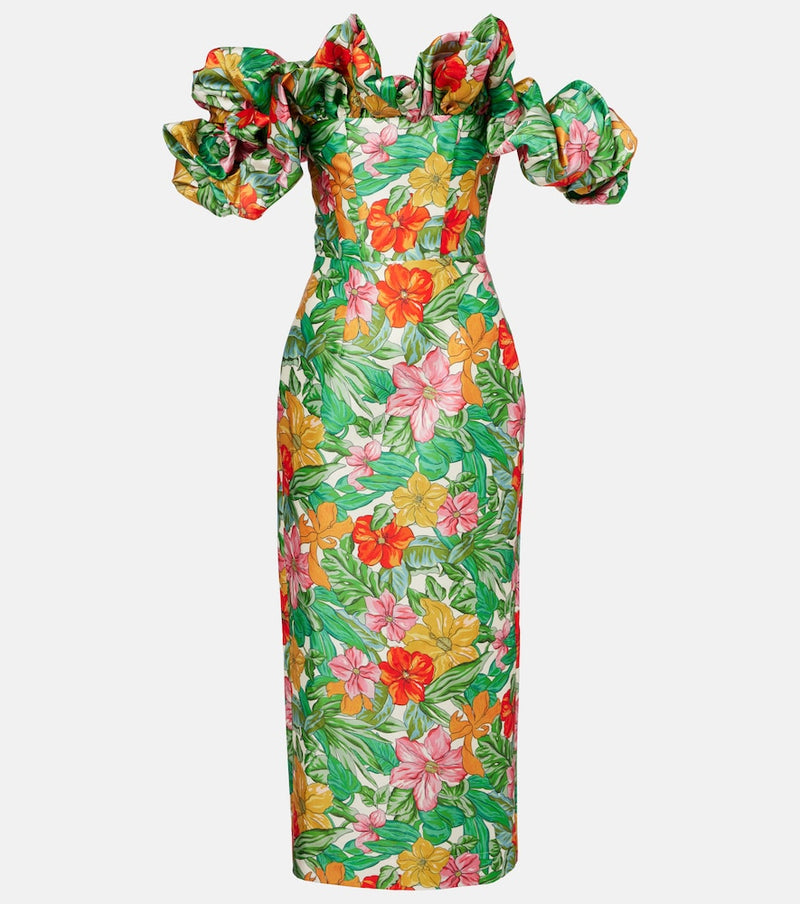 Alemais Printed off-shoulder maxi dress