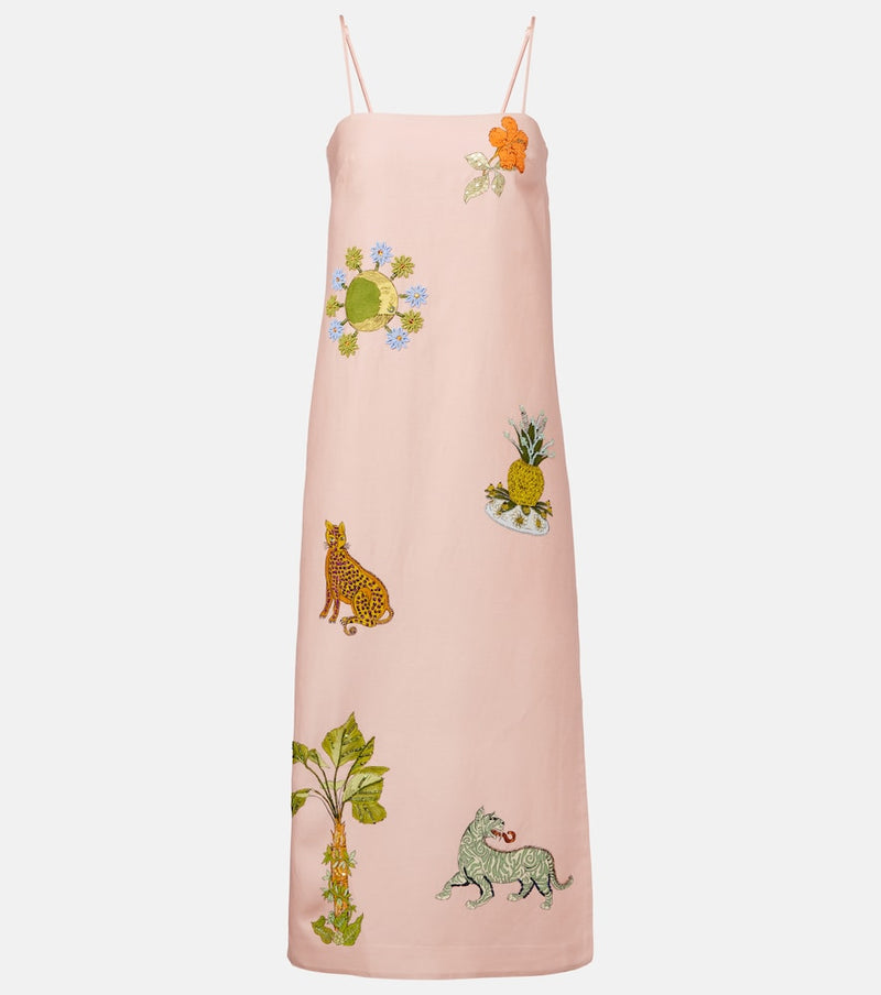 Alemais Hazel printed linen-blend maxi dress