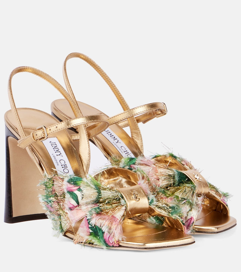Jimmy Choo Annika 95 metallic leather sandals