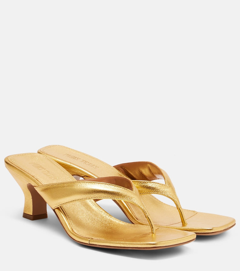 Paris Texas Portofino metallic leather thong sandals