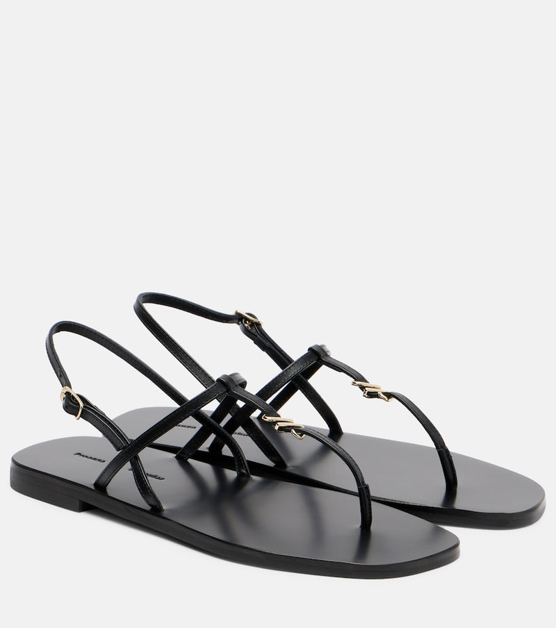 Proenza Schouler Monogram leather thong sandals