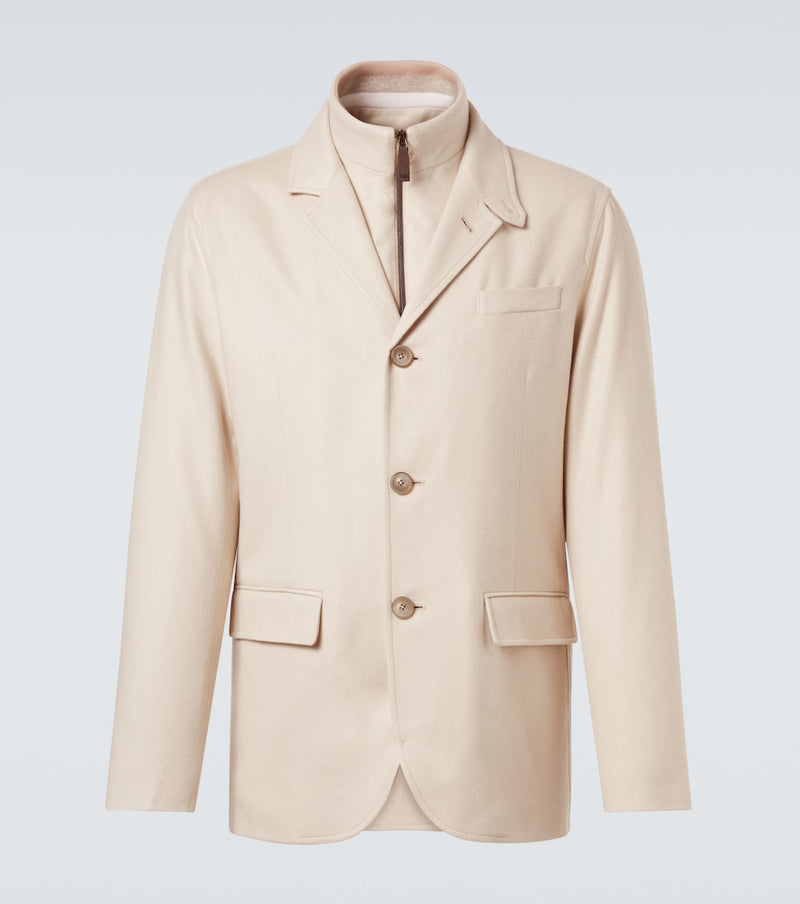 Herno Layered silk and cashmere blazer