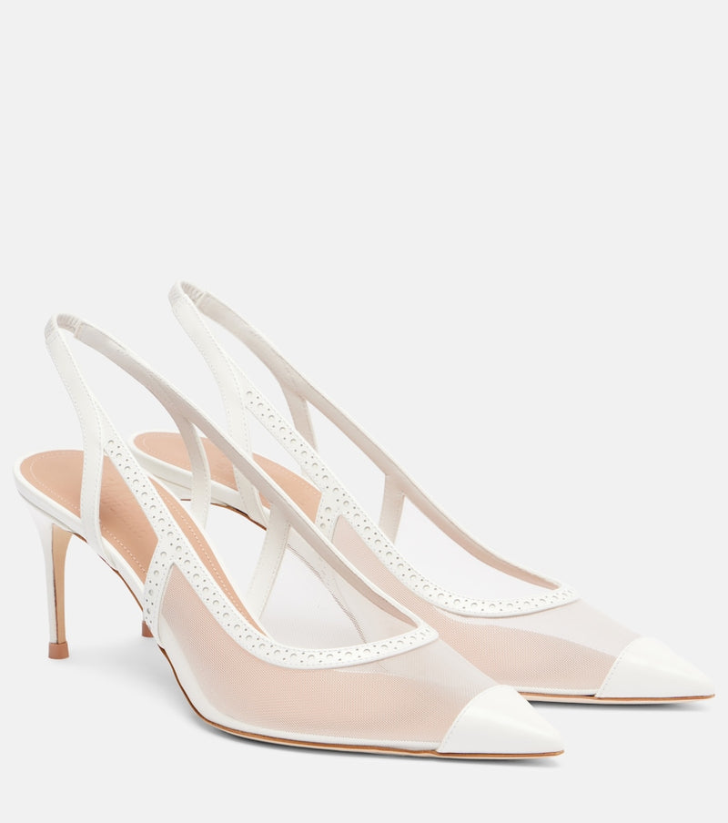 Malone Souliers Aubrey 70 mesh slingback pumps