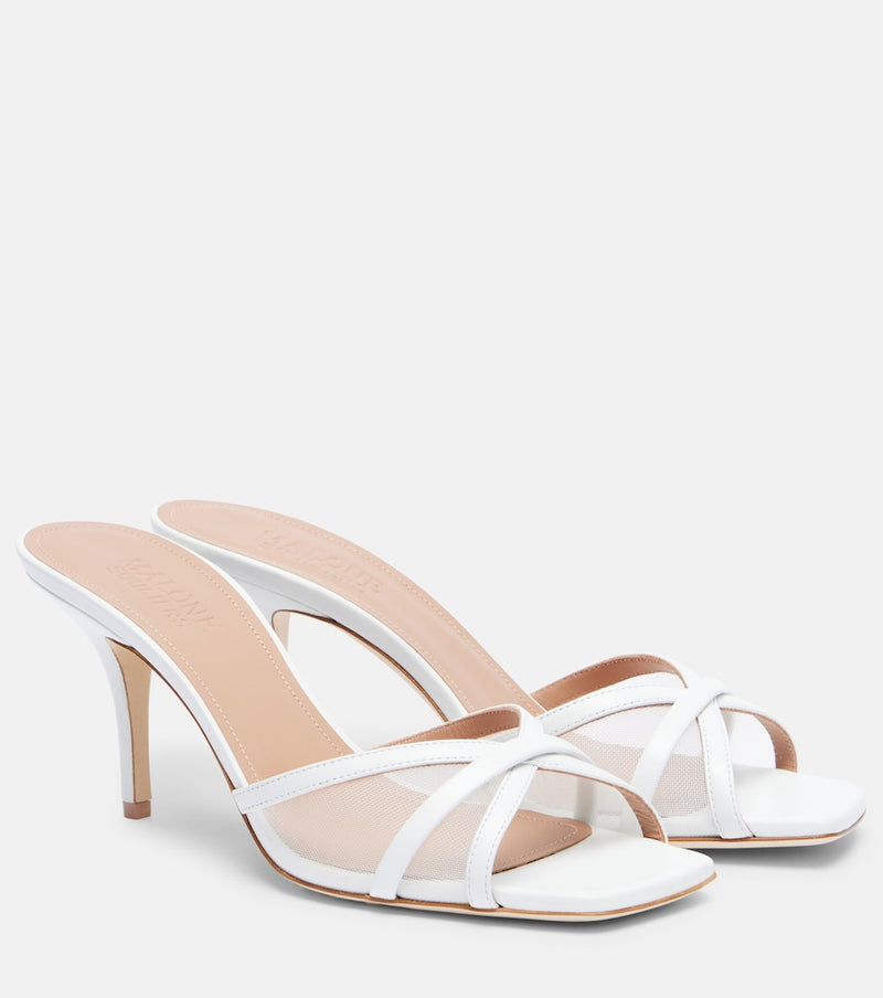 Malone Souliers Perla 70 leather and mesh mules