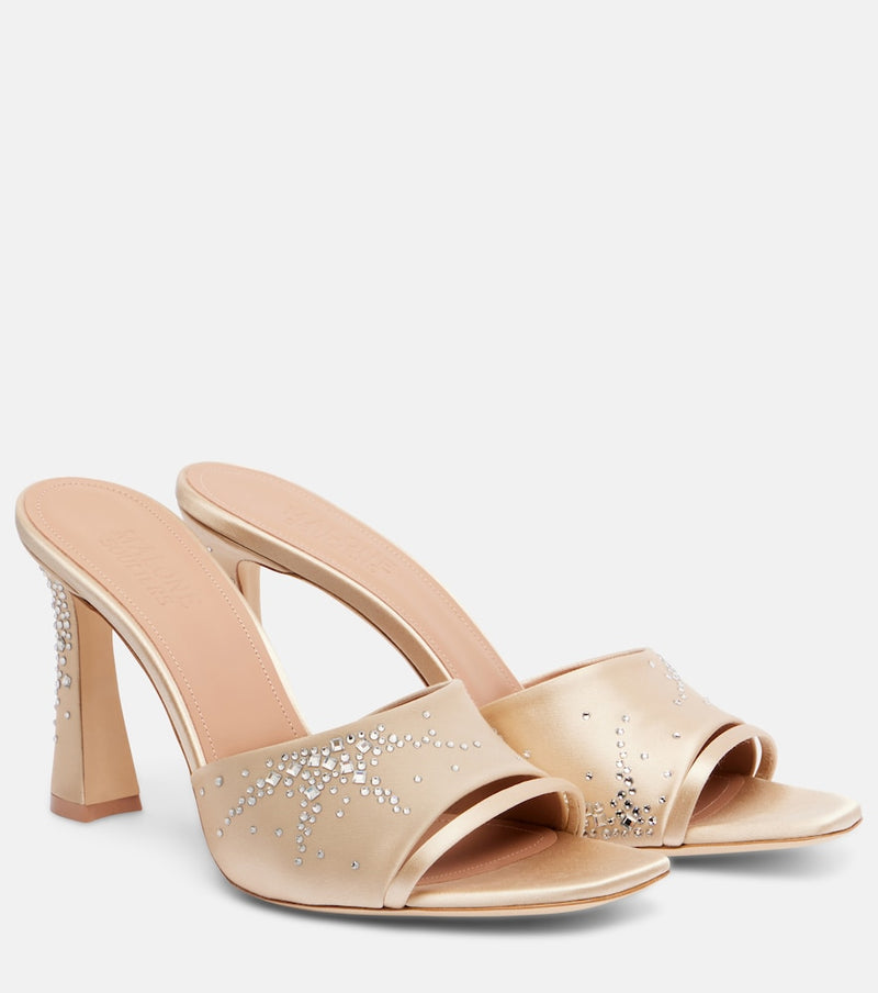 Malone Souliers Roxanne 90 embellished satin mules