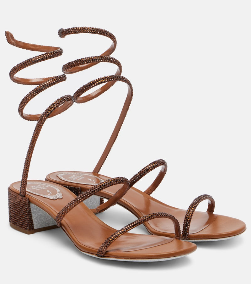 Rene Caovilla Cleo 40 embellished satin sandals
