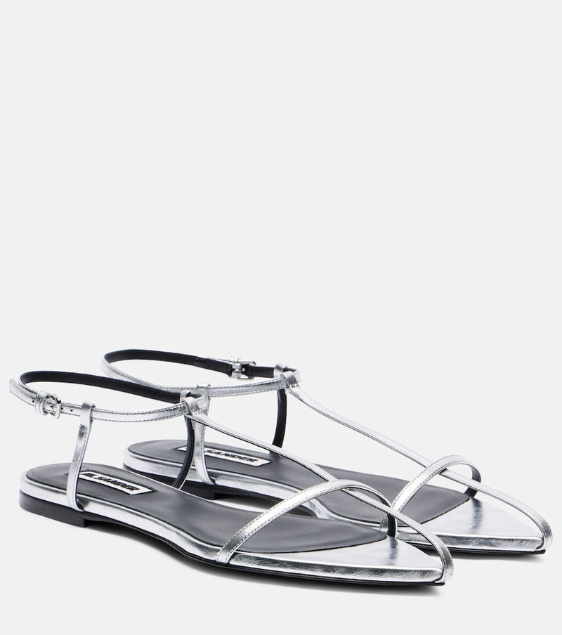 Jil Sander Metallic leather sandals