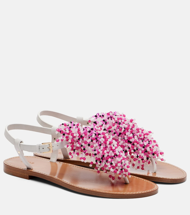Pucci Embroidery beaded leather sandals