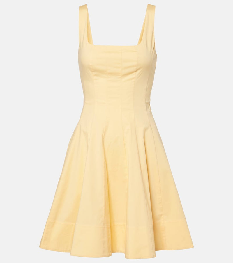 Staud Romy gathered cotton minidress in Pale Honey
