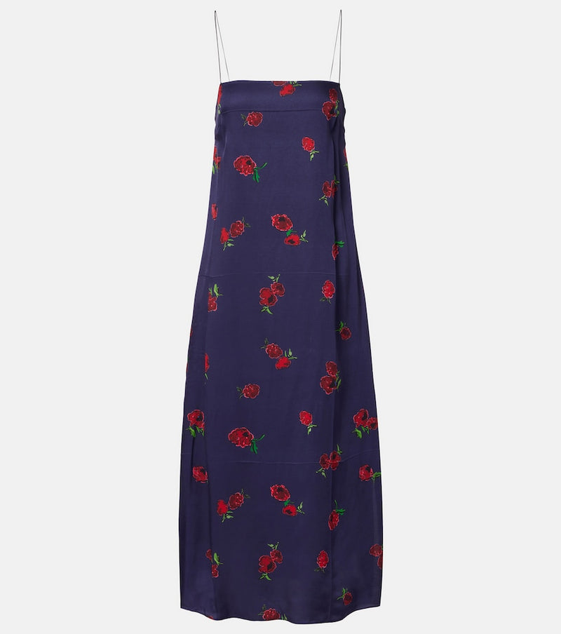Khaite Sicily printed twill slip dress