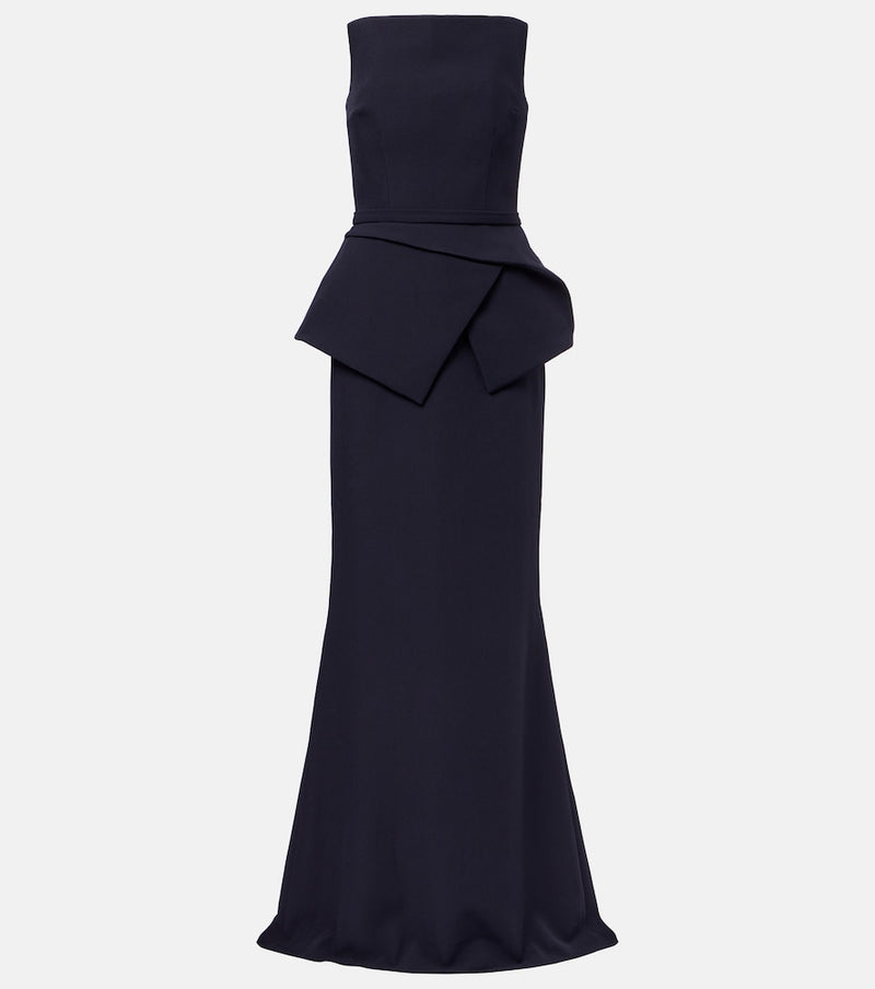 Safiyaa Belted crepe gown