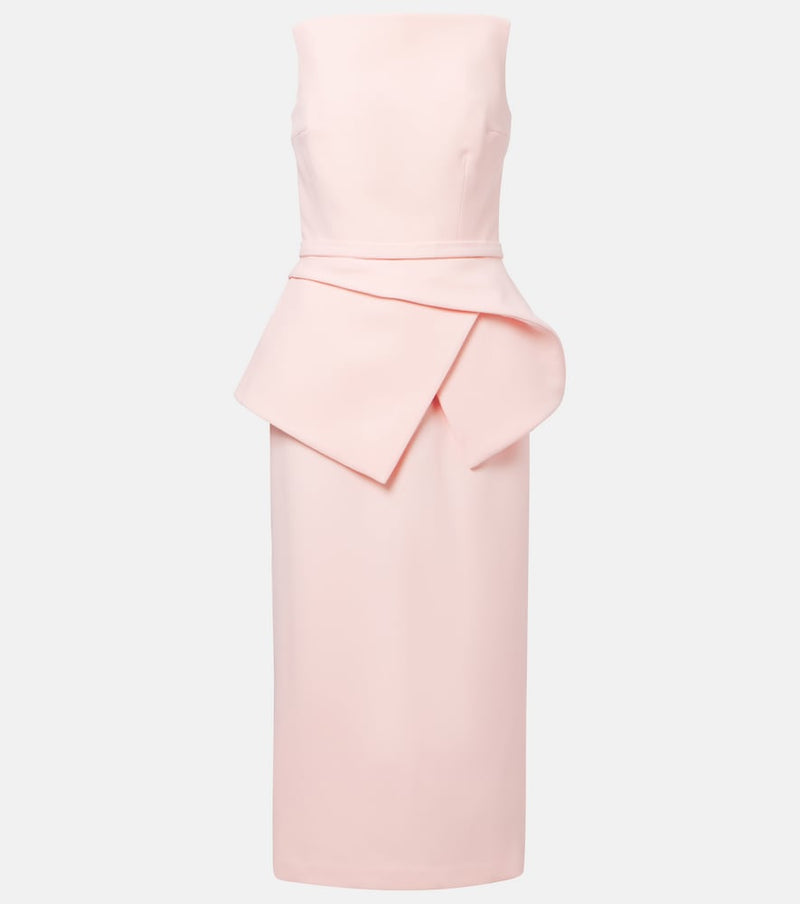 Safiyaa Belted crepe midi dress