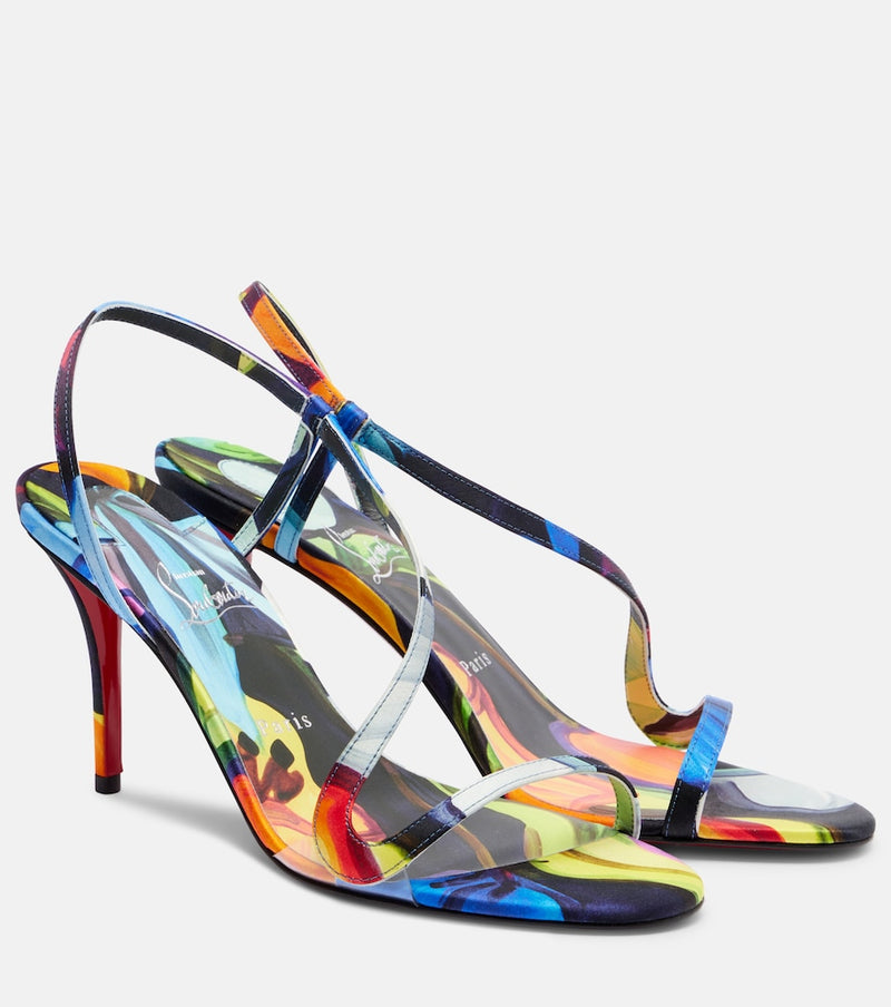 Christian Louboutin Rosa Z 80 printed satin sandals