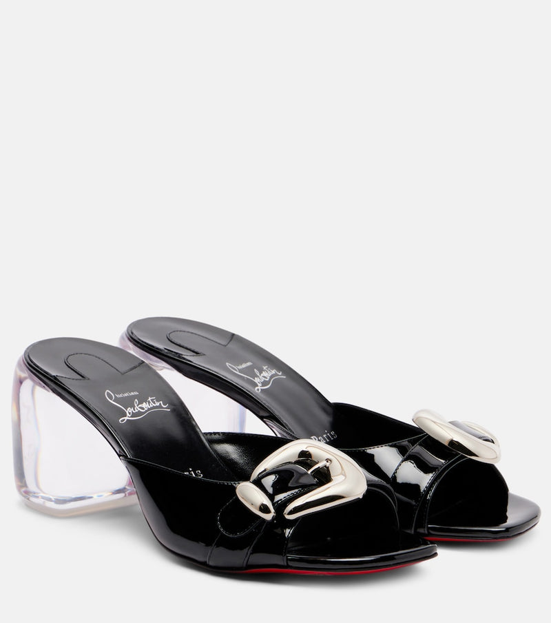 Christian Louboutin Minny Bubble 70 patent leather mules