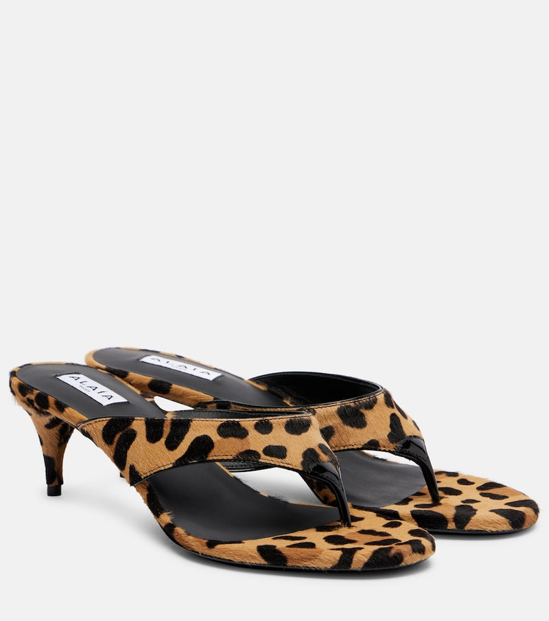 Alaia Infradito 55 calf hair thong sandals