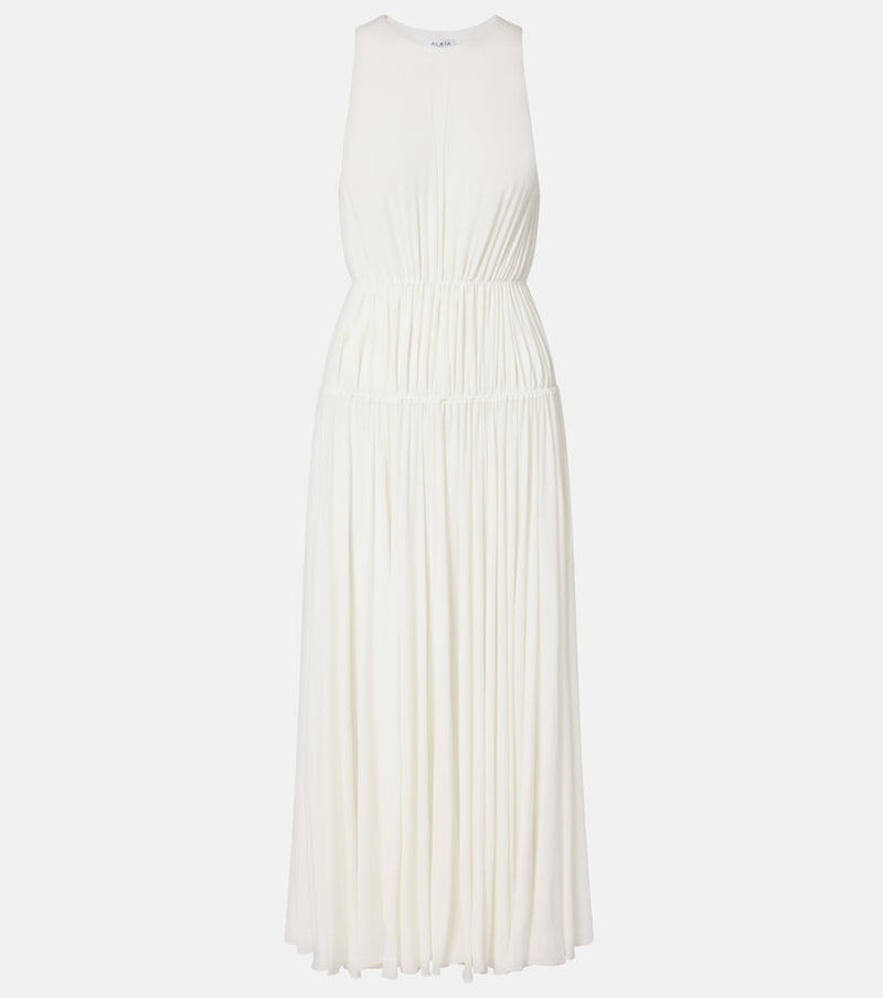 Alaia Gathered jersey maxi dress