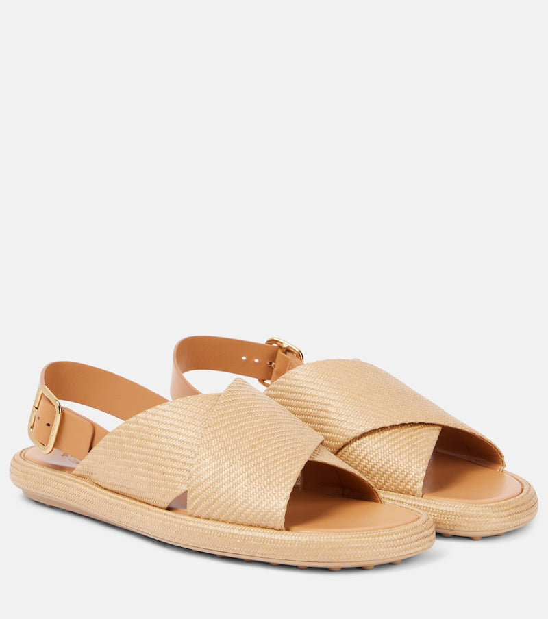 Tod\'s Woven leather-trimmed sandals