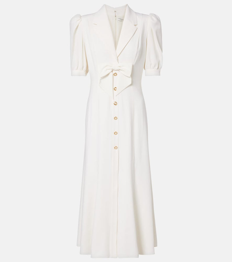 Alessandra Rich Wool-blend crepe midi dress