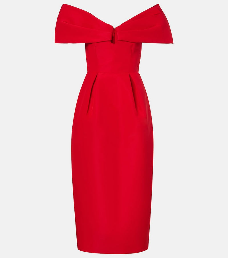 Carolina Herrera Off-shoulder silk maxi dress in Red