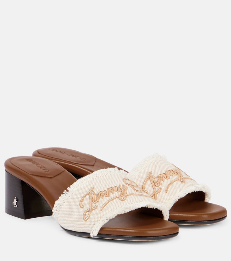 Jimmy Choo Joa embroidered mules